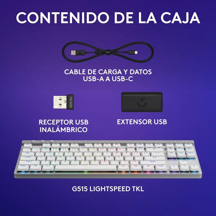 Teclado Gamer Logitech G515 Lightspeed Tkl Wireless Blanco