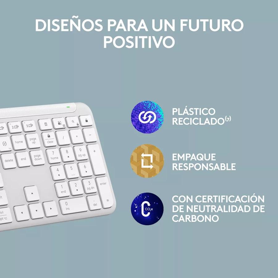 Teclado Bluetooth Logitech Signature Slim K950, Bolt, Blanco