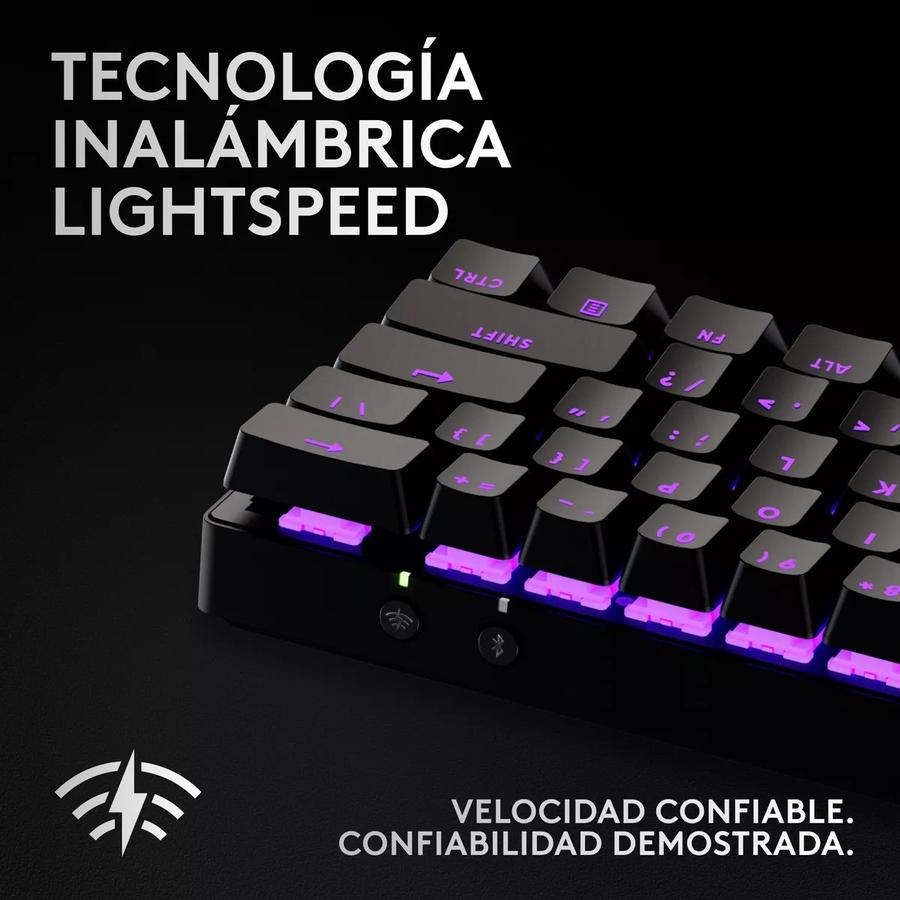 Teclado Gamer Logitech Pro X 60, Inalámbrico Lightspeed Negro