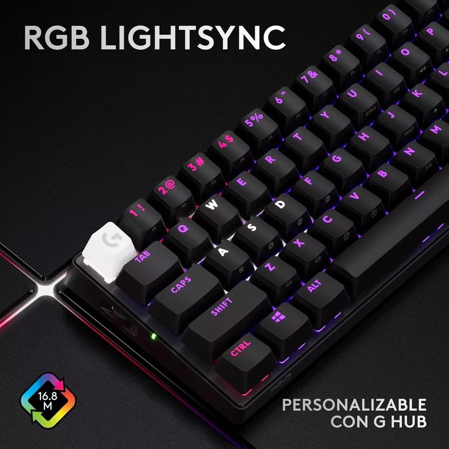Teclado Gamer Logitech Pro X 60, Inalámbrico Lightspeed Negro