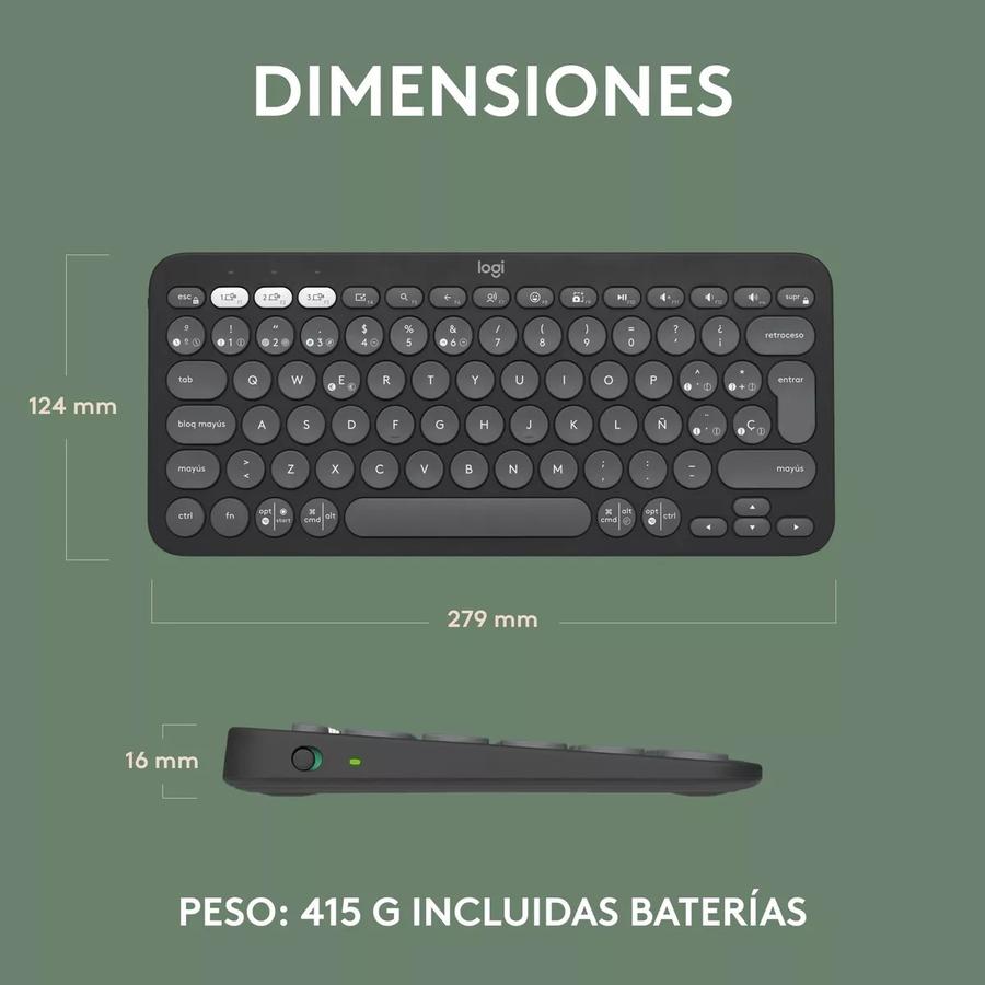 Teclado Multidispositivo Logitech Pebble Keys 2 K380S