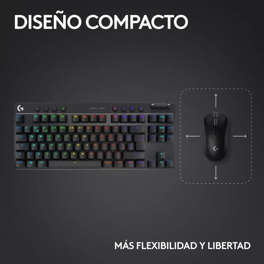 Teclado Gamer Logitech G Pro X Tkl, Lightspeed Bluetooth Rgb