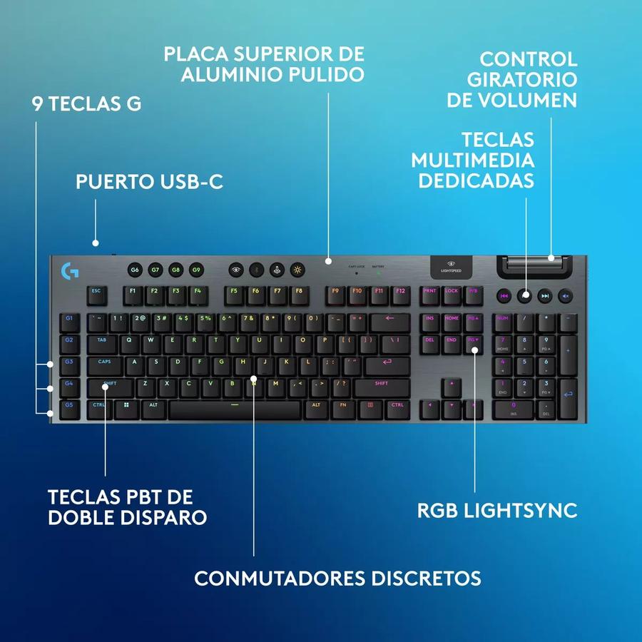 Teclado Gamer Inalámbrico Logitech G915X