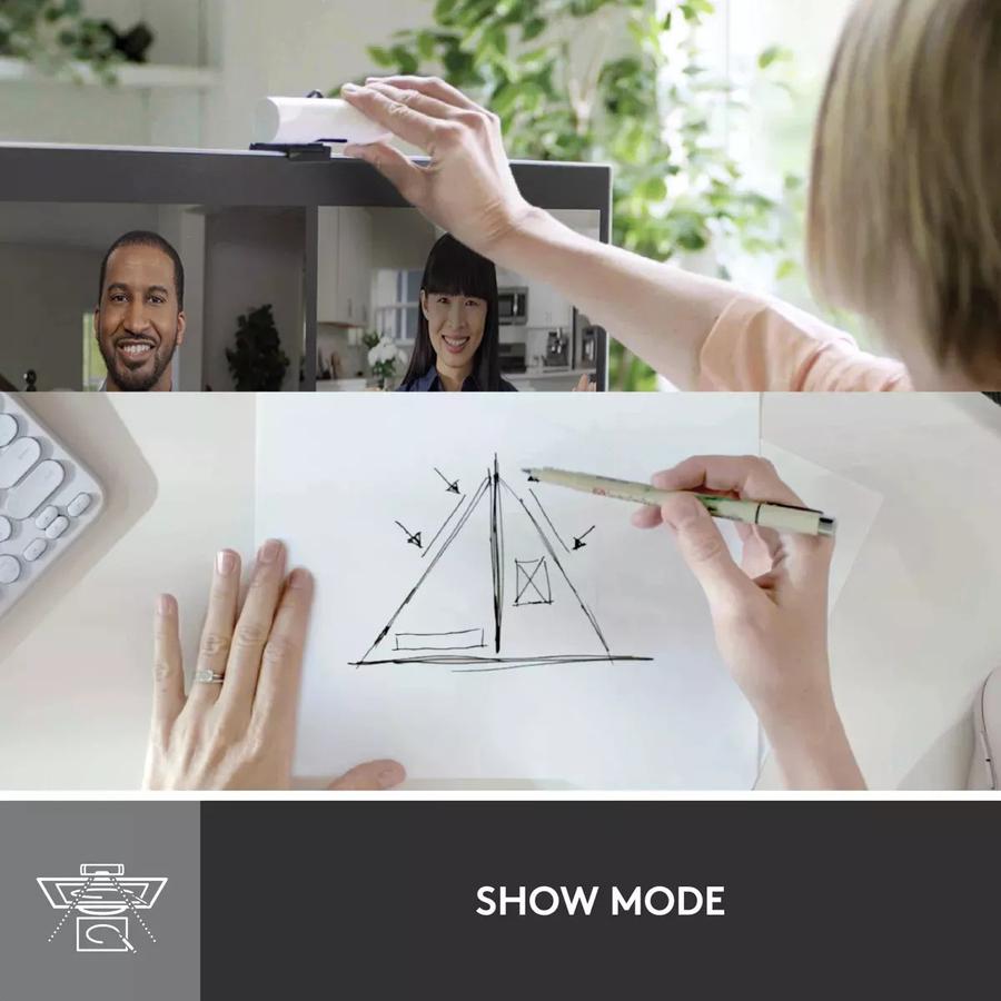 Cámara Web Logitech Full Hd 1080P Rightlight 4 Brio 500 Blanco