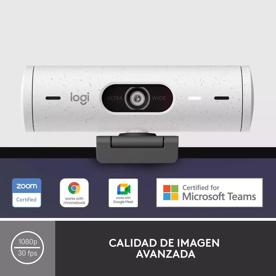 Cámara Web Logitech Full Hd 1080P Rightlight 4 Brio 500 Blanco