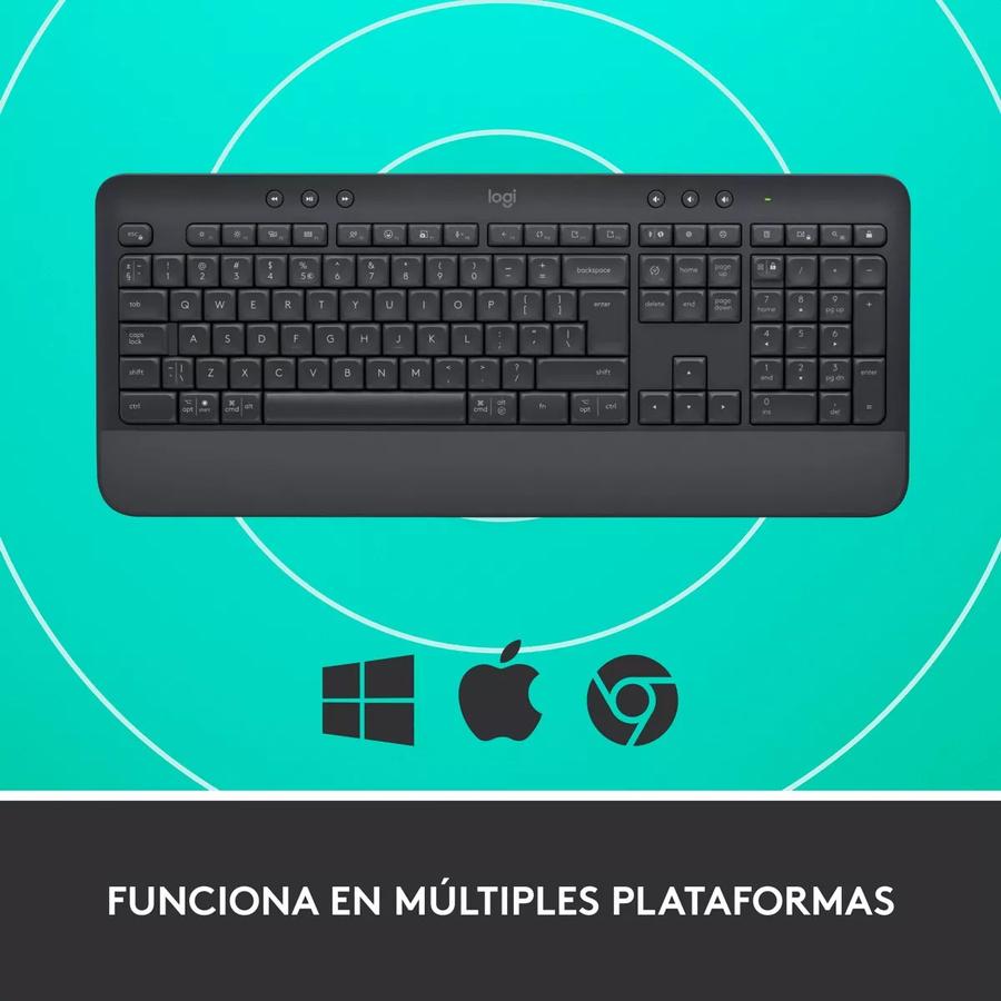 Teclado Confortable Bluetooth/Bolt Logitech Signature K650 Negro