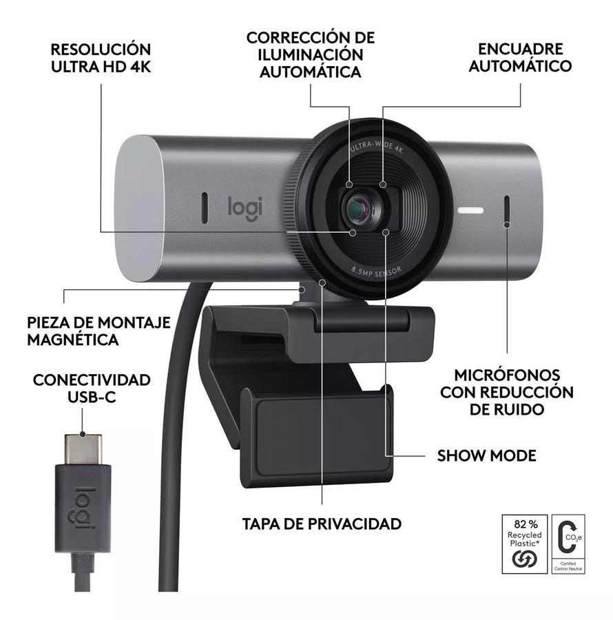 Cámara Web Logitech Mx Brio Ultra Hd 4K Streaming