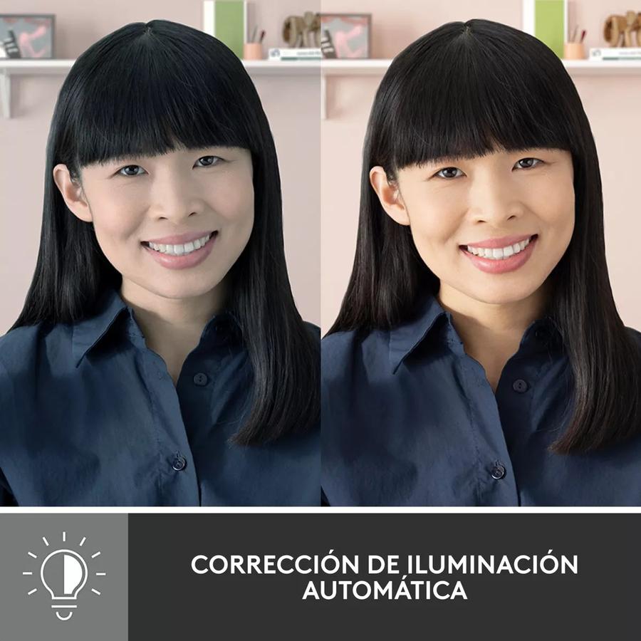 Webcam Full Hd 1080P, Logitech Brio 300, Rightlight 2, Usb-C Rosa