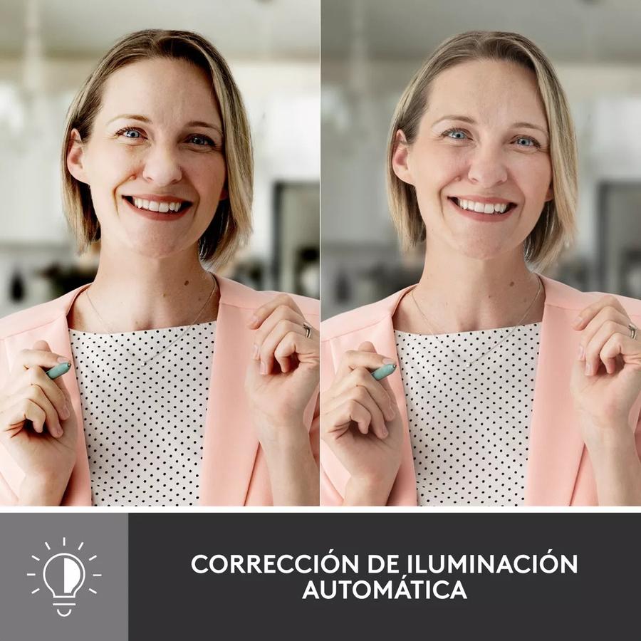 Cámara Web Full Hd 1080P, Rightlight 4, Logitech Brio 500 Rosado