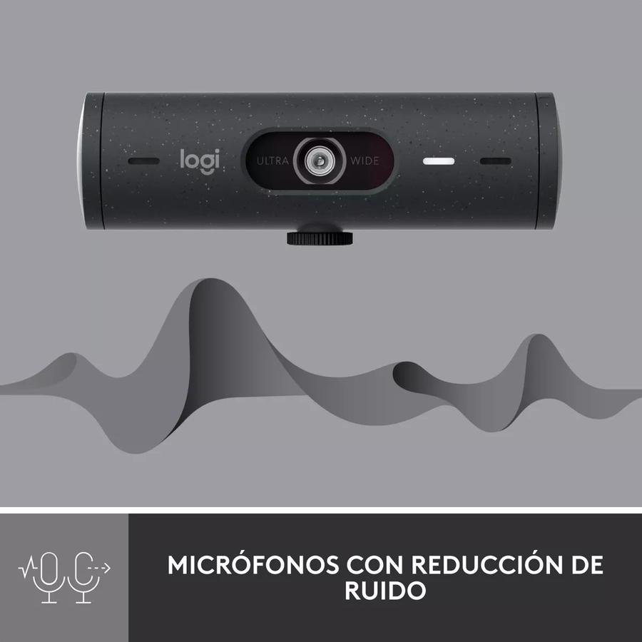 Webcam Full Hd 1080P, Rightlight 4, Logitech Brio 500 Negro