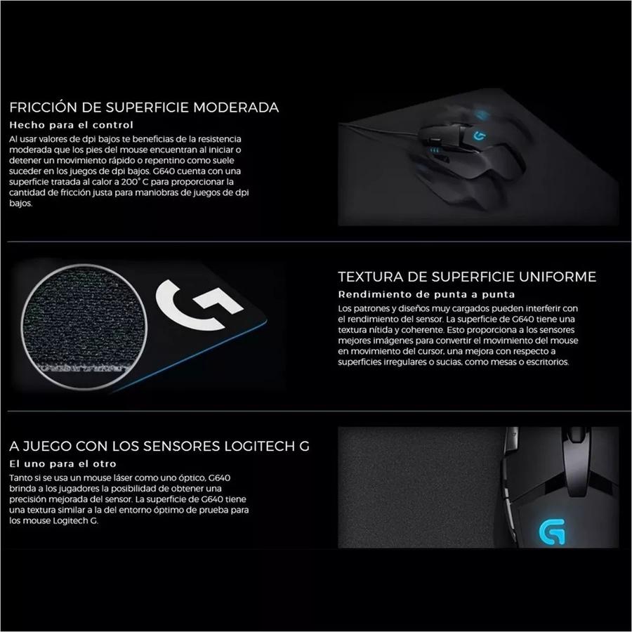 Pad Mouse Gaming De Superficie Grande En Tela Logitech G640