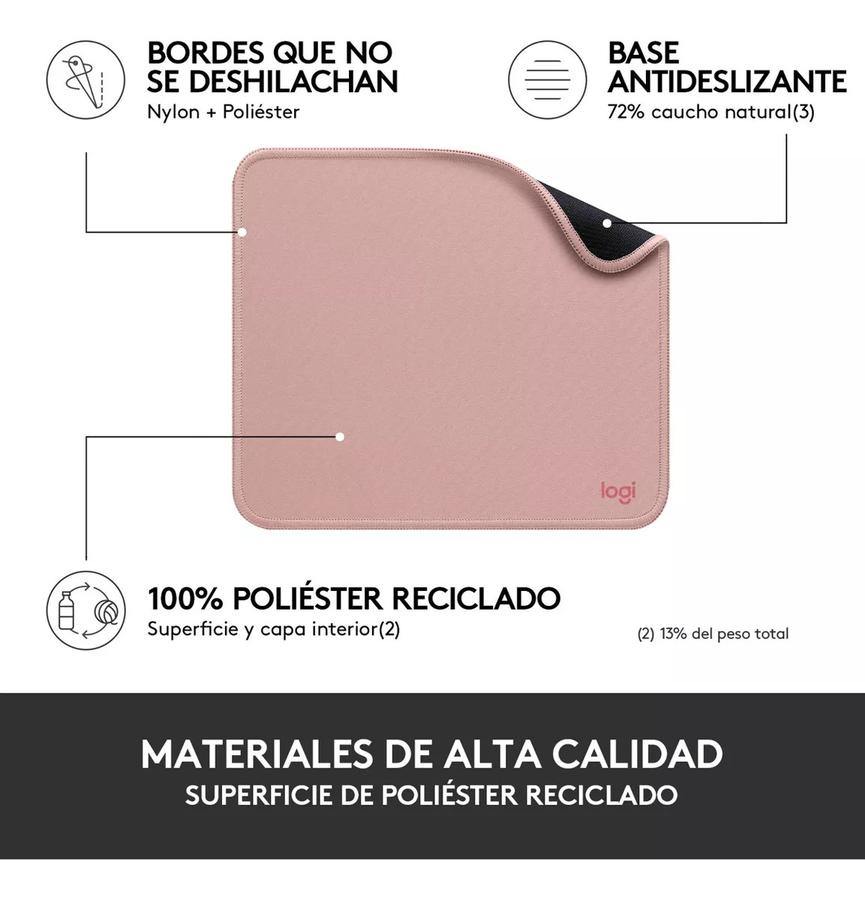 Mouse Pad, Cómodo Deslizamiento Logitech Studio Series Rosa