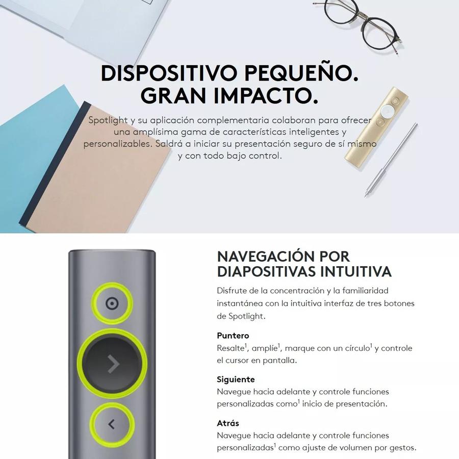 Puntero Presentador Inalámbrico Spotlight Logitech 30m Bt