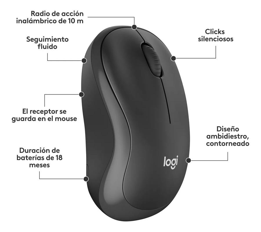 Teclado Y Mouse Inalámbrico Logitech Silent (Mk295) Negro