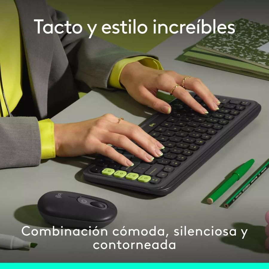 Combo Teclado Y Mouse Bluetooth Logitech Pop Icon Grafito Esp Lat