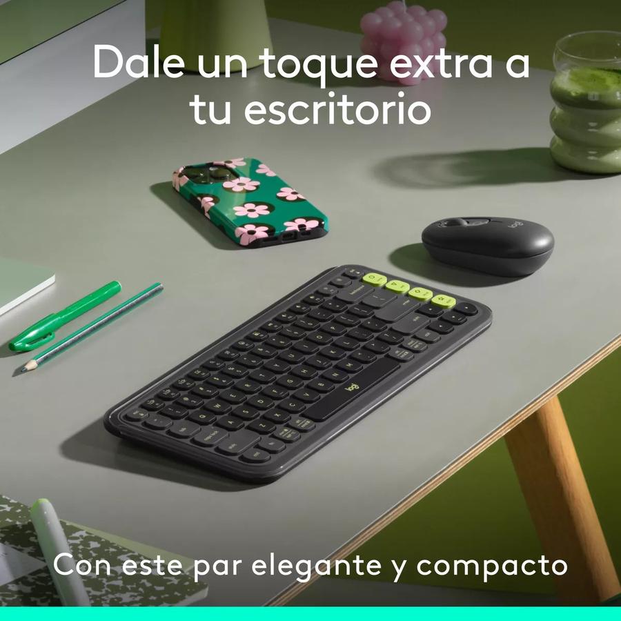 Combo Teclado Y Mouse Bluetooth Logitech Pop Icon Grafito Esp Lat