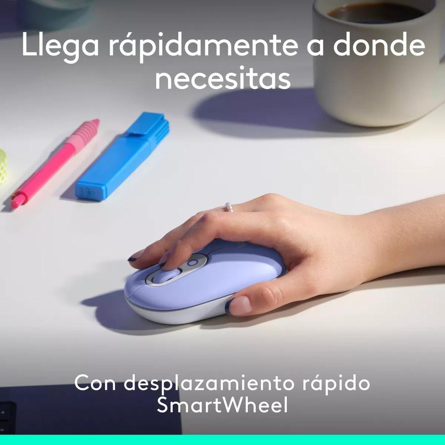 Combo Teclado Y Mouse Bluetooth Logitech Pop Icon Lila Esp Lat