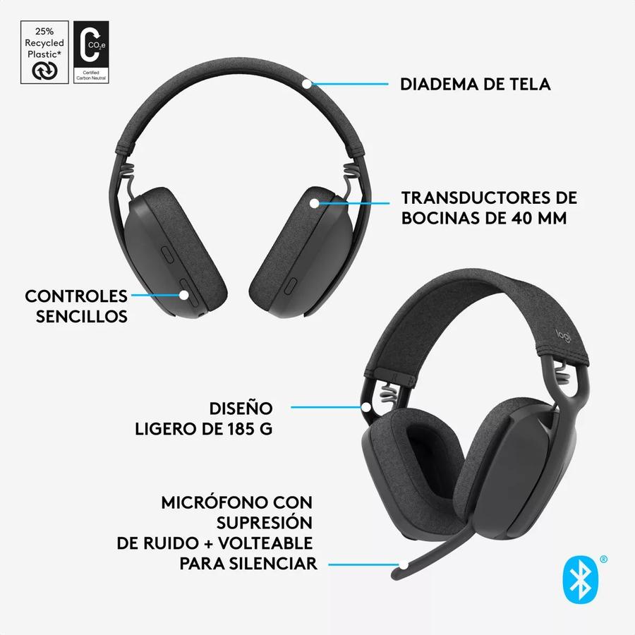 Auricular Logitech Zone Vibe 100  Graphite