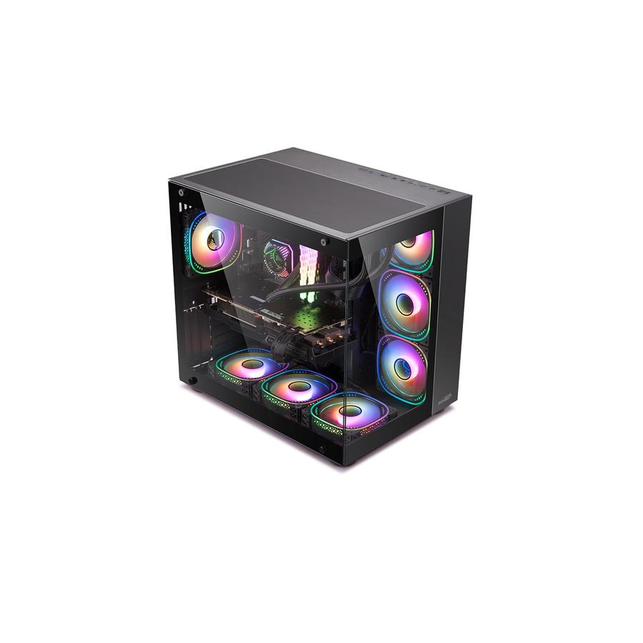 Gabinete Sentey (GS-8200) Lateral Acrilico Negro X7 Fan Argb