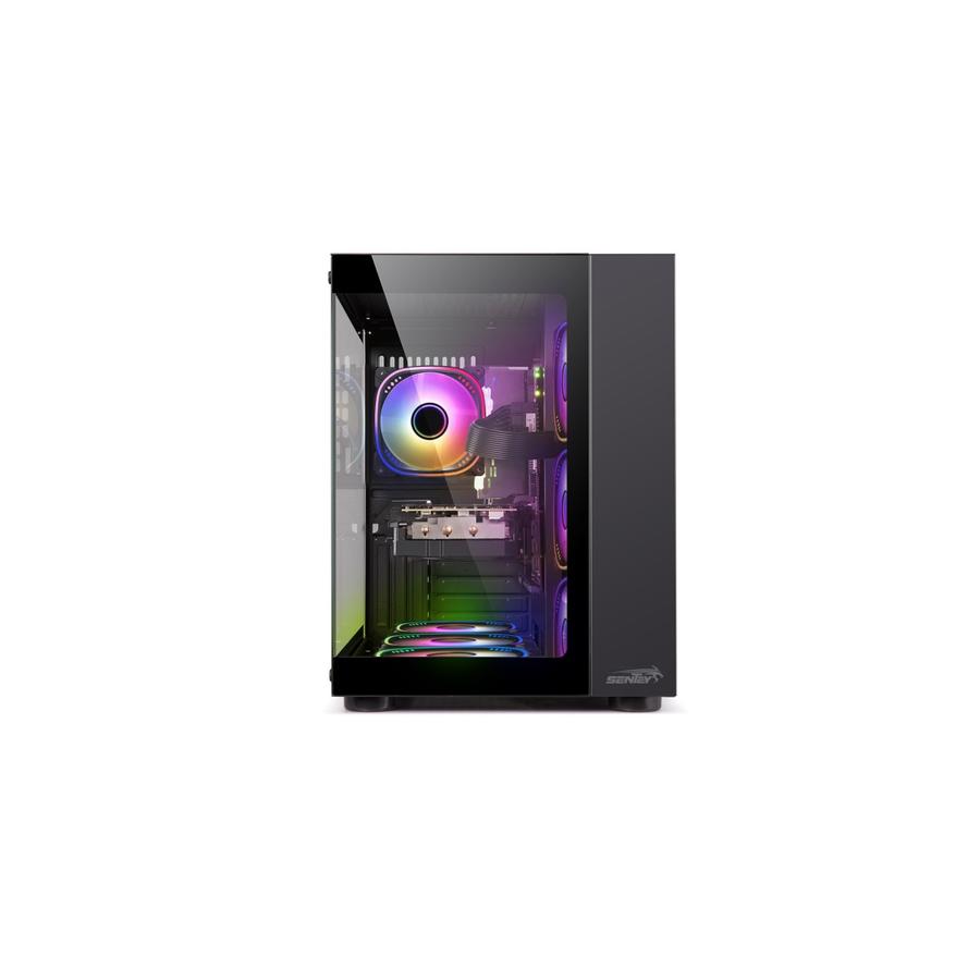Gabinete Sentey (GS-8200) Lateral Acrilico Negro X7 Fan Argb