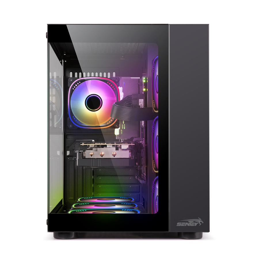 Gabinete Sentey (GS-8200) Lateral Acrilico Negro X7 Fan Argb