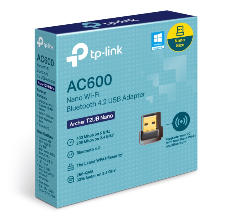 Placa De Red Nano Bluetooth USB Tp-Link AC600 Dual Band
