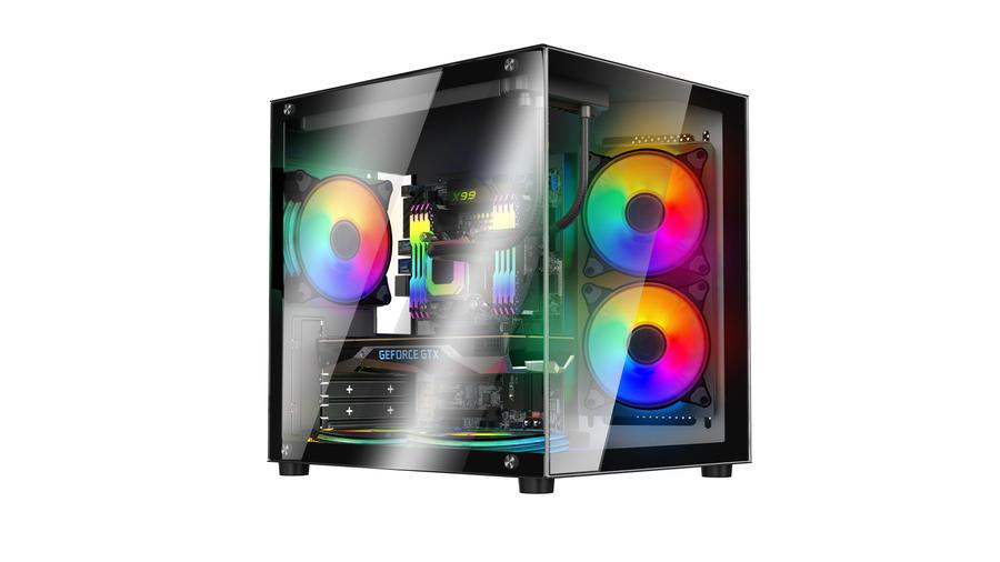 Gabinete Gamer Sentey A8 ZEUS-BLKA Micro ARGB 5 Fanes Black