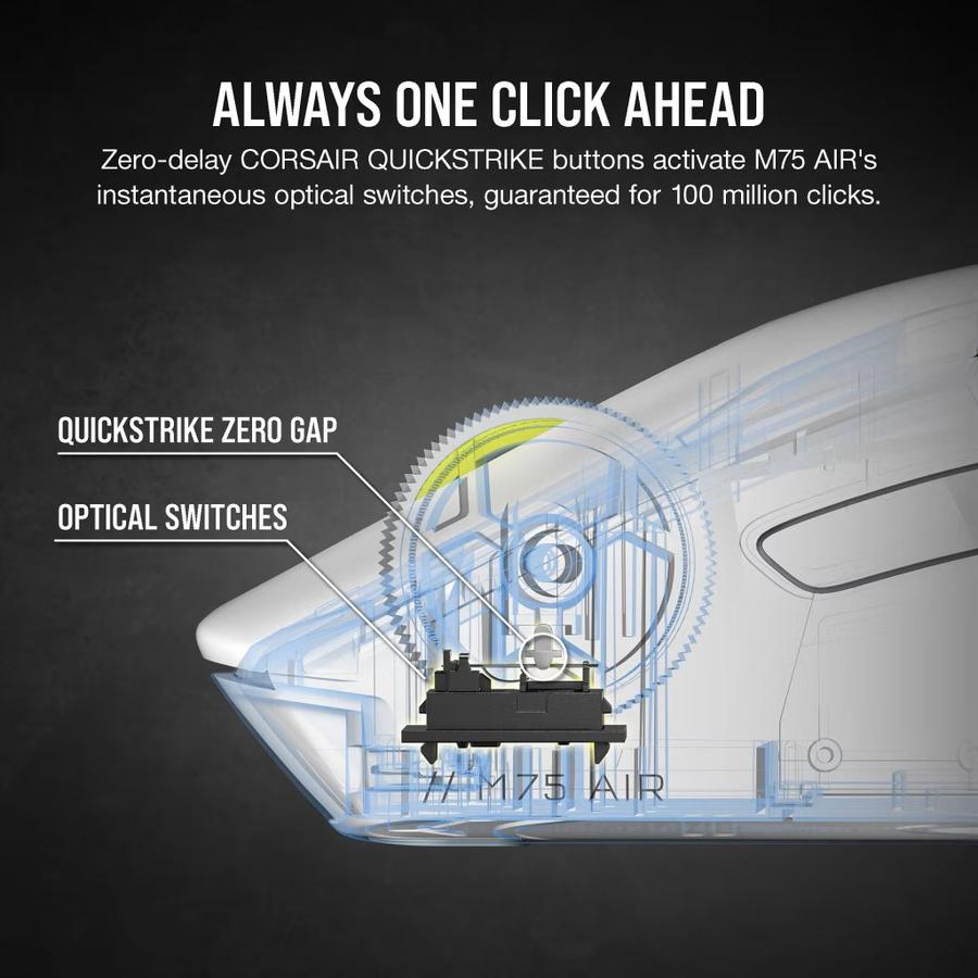 Mouse Gamer Corsair M75 Air Wireless Ultra-lightweight White