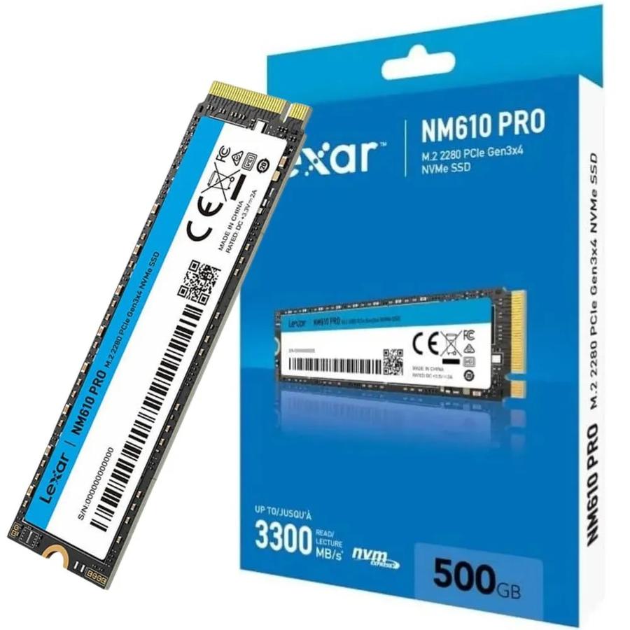 Disco Solido Ssd Lexar NM610 PRO 500GB M.2 2280 PCIe Gen 3x4 NVMe