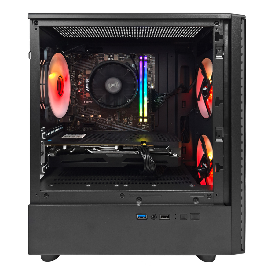 Gabinete Sentey T5 3 Fan Argb Vidrio Templado Negro