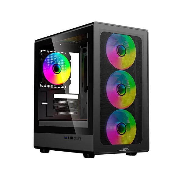 Gabinete Gamer Sentey M25 Mantis Mesh 4 Coolers ARGB Vidrio Templado