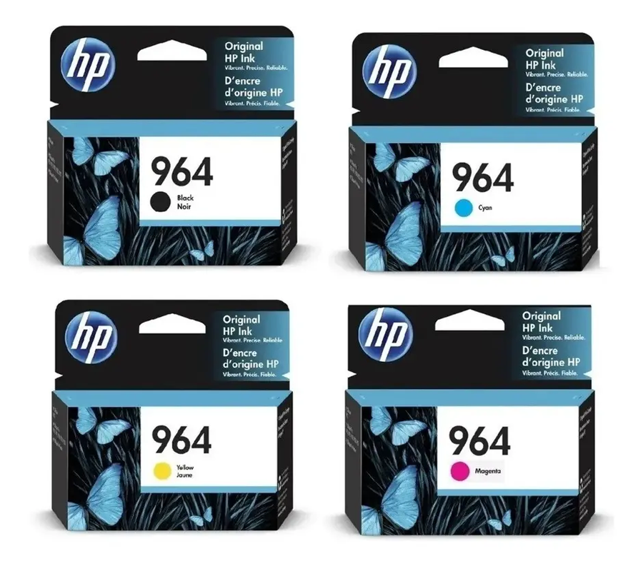 Combo Hp 964 Negro + Cian/mag/ama  OfficeJet Pro Series 9010, 9016, 9018, 9020