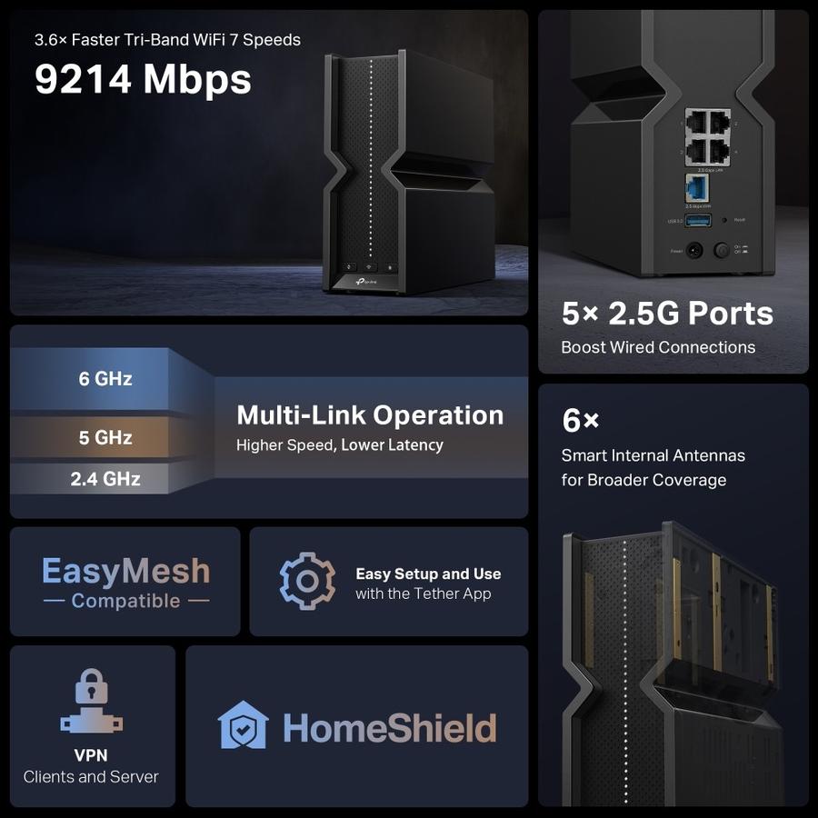 ARCHER BE550 BE9300 Wifi 7 Tribanda MultiGigabit Tp-Link (0141)
